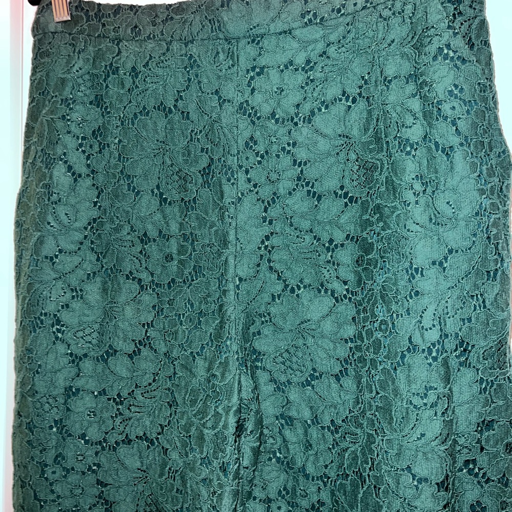 Equipment Dark Green Lace Cropped Pants - Picture 5 of 8